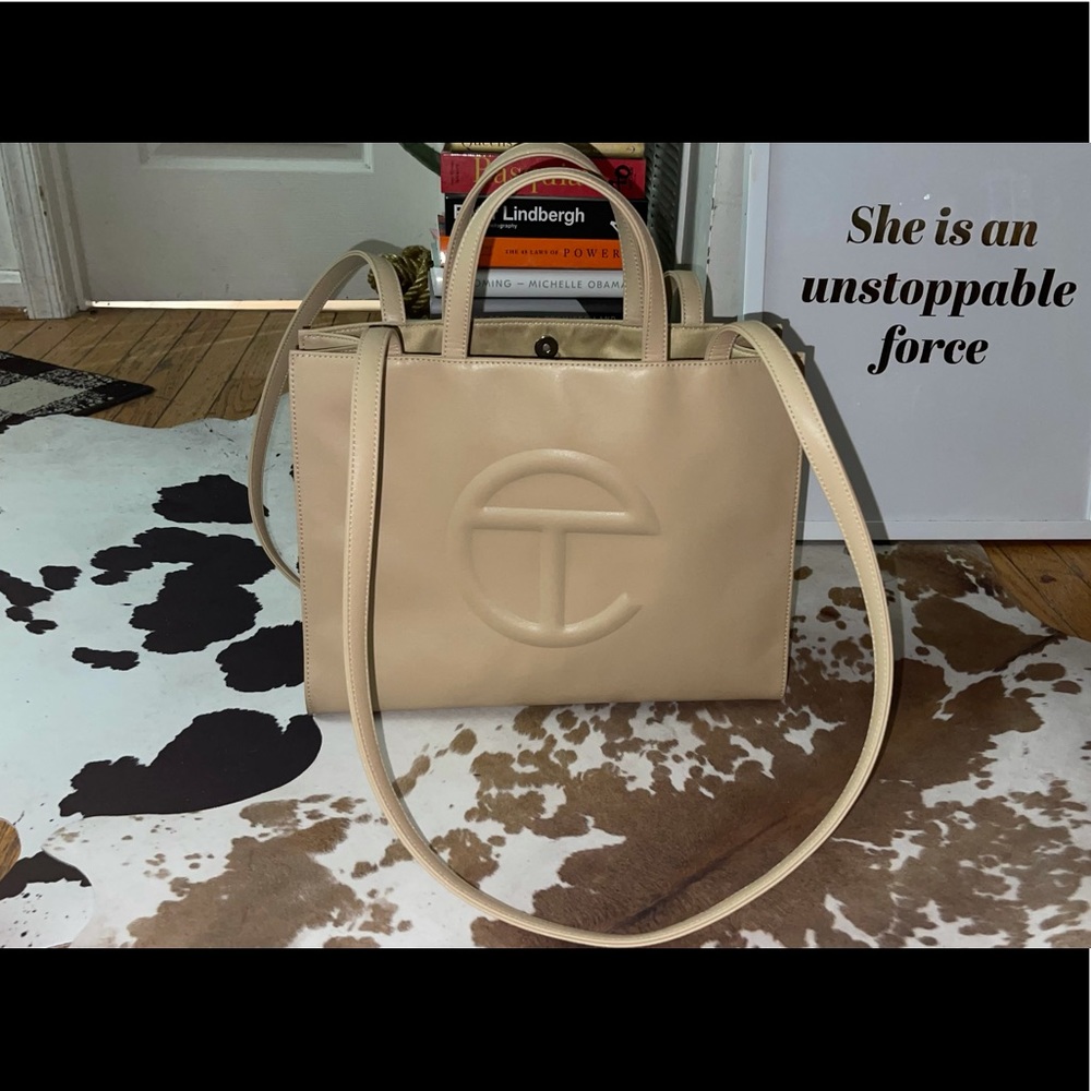 Medium Cream Telfar Shopping Bag